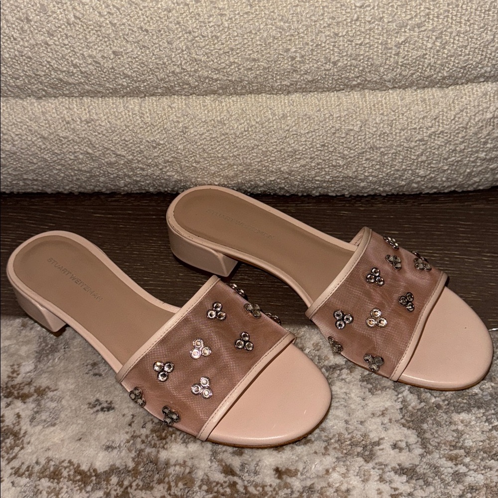 Stuart Weitzman Pink Embellished Sandals